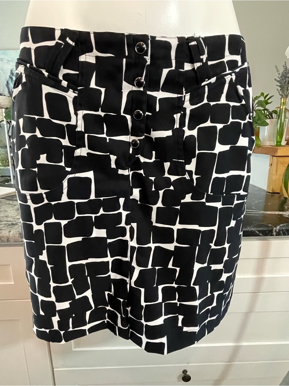 Jamie Sadock Black & White Geometric Print Women's Golf Skirt